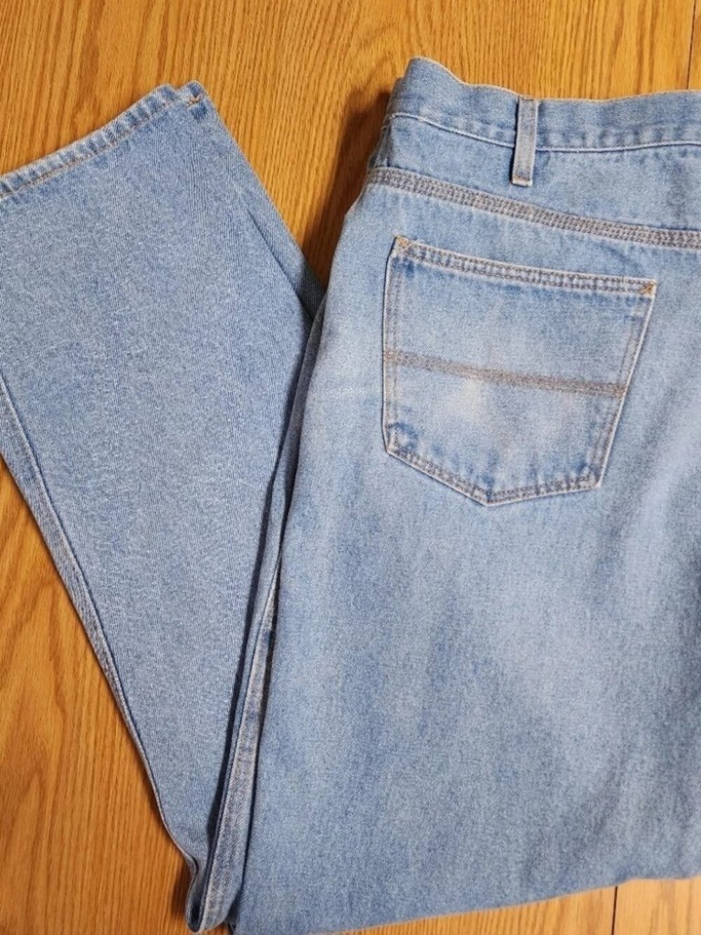 Mission Ridge Denim Jeans Men Sz 36x32 Relaxed Staight-leg (34x31) Light Wash